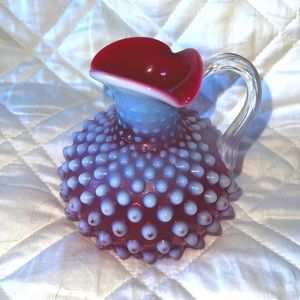 Fenton Cranberry Hobnob Opalescent Cruet